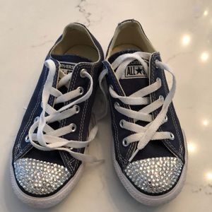 Converse sneakers with rhinestone front